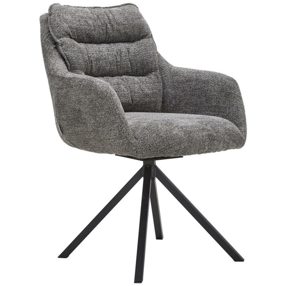 Bild 1 von Linea Natura Armlehnstuhl, Anthrazit, Schwarz, Metall, Textil, eckig, 59x86x69.5 cm, Stoffauswahl, Typenauswahl, Gestellauswahl, Sitzfläche 180° drehbar, automatische Rückholfunktion, Esszimmer, S