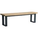 Bild 1 von Mid.you Sitzbank, Natur, Schwarz, Holz, Metall, Eiche, furniert, 3-Sitzer, 180x45x40 cm, Bsci, Esszimmer, Bänke, Sitzbänke