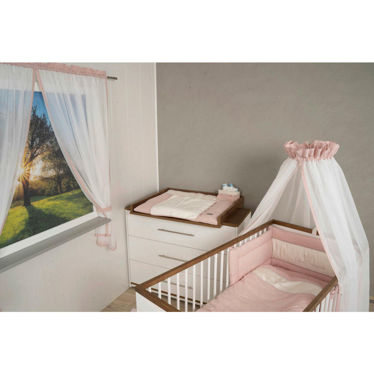 Bild 1 von Bebe's Collection Gitterbettset Prinz & Prinzessin 2023, Rosa, Textil, 3-teilig, Füllung: Polyester, 100 cm, Oeko-Tex® Standard 100, Gitterbettsets