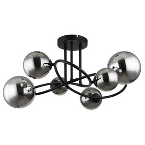 Globo Led-Deckenleuchte, Schwarz, Metall, Glas, F, 59x35 cm, Lampen & Leuchten, Led Beleuchtung, Led-deckenleuchten