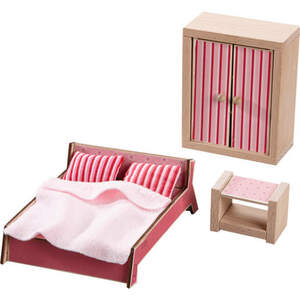 Little Friends – Puppenhaus Möbel Schlafzimmer für Erwachsene HABA 301988 Rosa