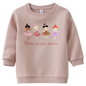 Mädchen Sweatshirt mit Ballerina-Print ROSA