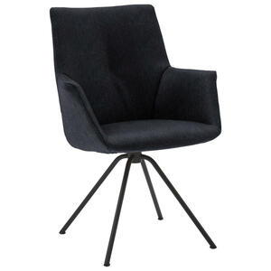 Dieter Knoll Armlehnstuhl, Schwarz, Metall, Leder, Echtleder, Semi-Anilinleder, Rundrohr, 65x91x63 cm, Beinauswahl, Lederauswahl, Typenauswahl, Esszimmer, Stühle, Armlehnenstühle