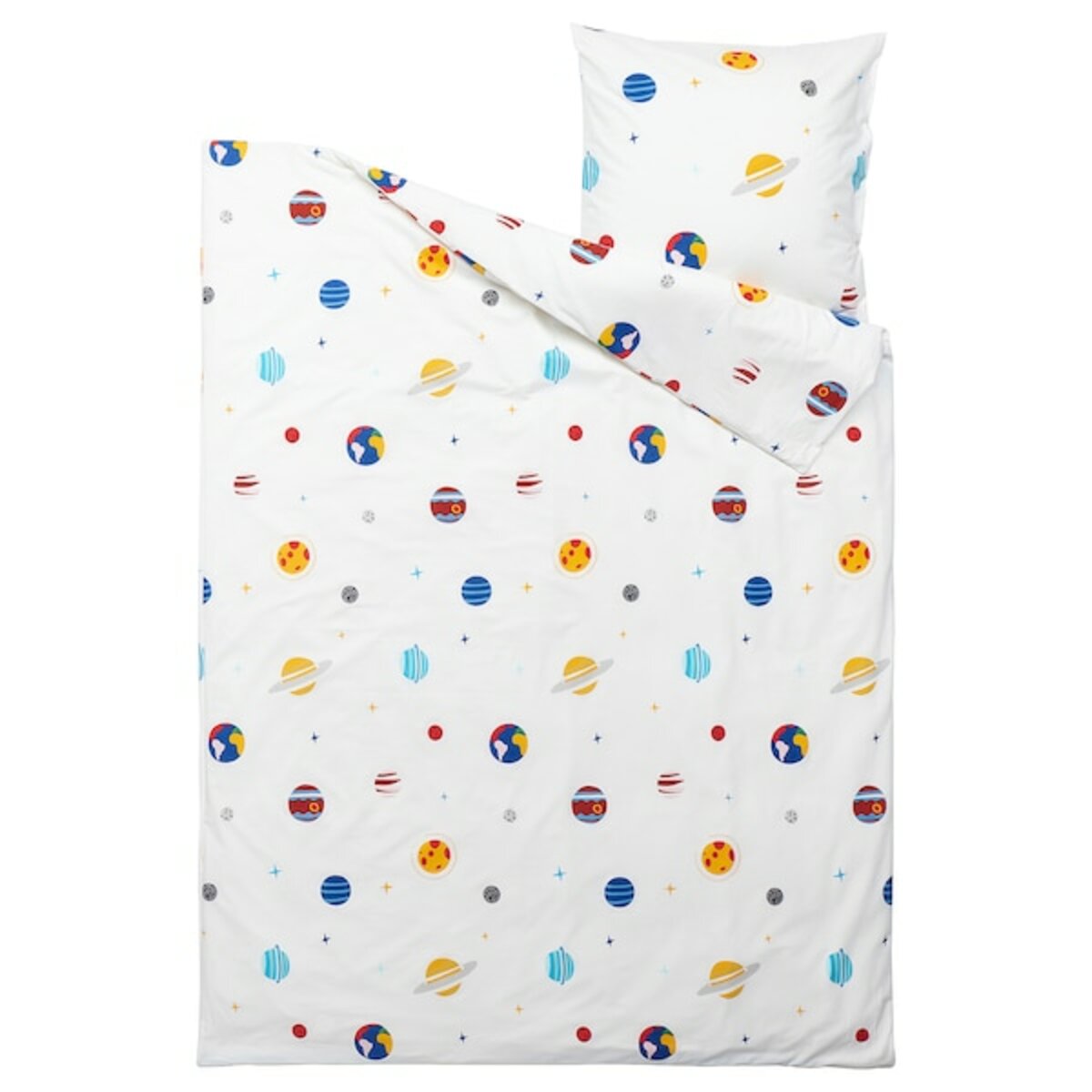 Bild 2 von AFTONSPARV  Bettwäsche-Set, 2-teilig, Weltraum/bunt 140x200/80x80 cm