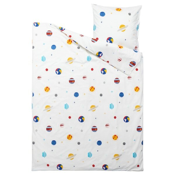 Bild 2 von AFTONSPARV  Bettwäsche-Set, 2-teilig, Weltraum/bunt 140x200/80x80 cm