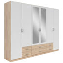 Bild 1 von Boxxx Drehtürenschrank, Weiß, Sonoma Eiche, Kunststoff, 3 Fächer, 6 Schubladen, 271x210x54 cm, Typenauswahl, Beimöbel erhältlich, Schlafzimmer, Kleiderschränke, Drehtürenschränke