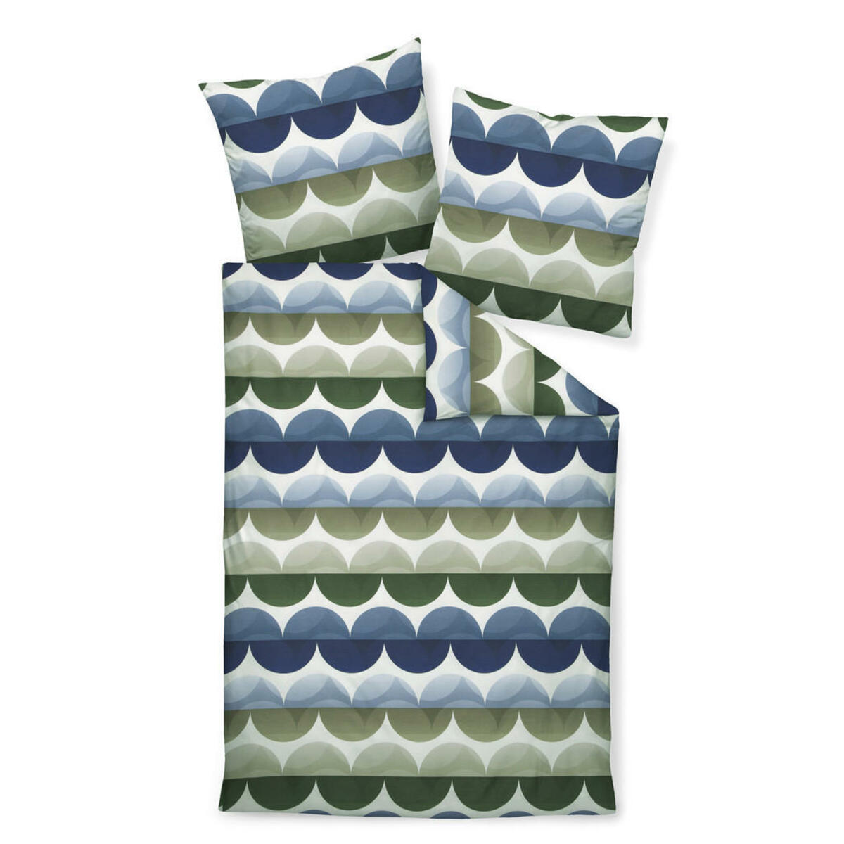 Bild 1 von Janine Bettwäsche, Blau, Grün, Weiß, Textil, Graphik, 240 cm, Textiles Vertrauen - Oeko-Tex®, bügelfrei, pflegeleicht, atmungsaktiv, hautfreundlich, saugfähig, schadstoffgeprüft, Schlaftextili