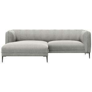 Livetastic Ecksofa, Grau, Textil, Eiche, vollmassiv, 2,5-Sitzer, Ottomane links, L-Form, 211x149 cm, Reach, Oeko-Tex® Standard 100, Made in Europe, FSC Mix, Stoffauswahl, Wohnzimmer, Sofas & Couches