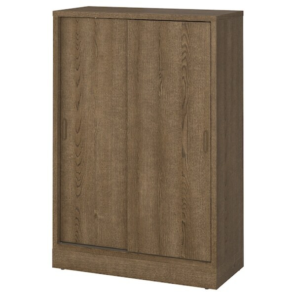 Bild 1 von TONSTAD  Schiebetürenschrank, braun gebeiztes Eichenfurnier 82x37x120 cm