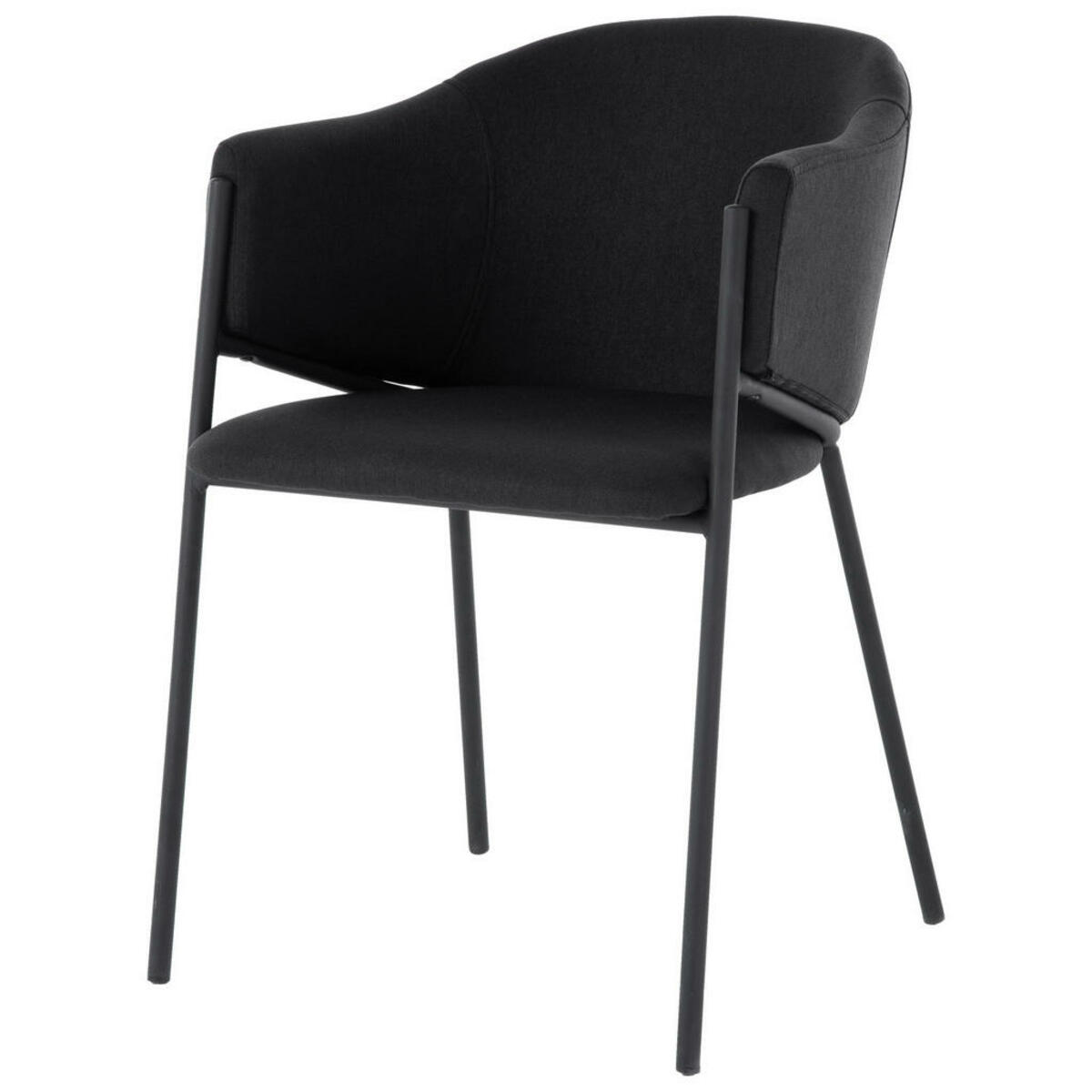 Bild 1 von Mid.you Armlehnstuhl, Schwarz, Holz, Metall, Textil, Pappel, Sperrholz, Rundrohr, 53x77x60 cm, Esszimmer, Stühle, Esszimmerstühle, Armlehnenstühle