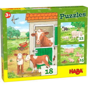 Puzzles Bauernhoftierkinder HABA 305884 Bunt