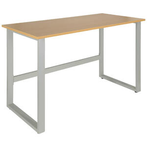 Mid.you Schreibtisch, Silber, Buche, Metall, rechteckig, U-Form, 60x76 cm, Arbeitszimmer, Schreibtische, Bürotische