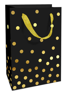 Braun & Company Geschenktragetasche Golden Dots schwarz 11 x 16 x 5 cm