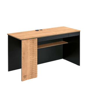 Boxxx Schreibtisch, Schwarz, Eiche, 2 Schubladen, rechteckig, Wange, 58x75 cm, Stauraum, Arbeitszimmer, Schreibtische, Bürotische