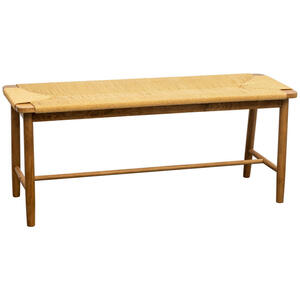 Mid.you Sitzbank, Natur, Holz, Textil, Eiche, massiv, 1-Sitzer, 110x45x35 cm, Esszimmer, Bänke, Sitzbänke