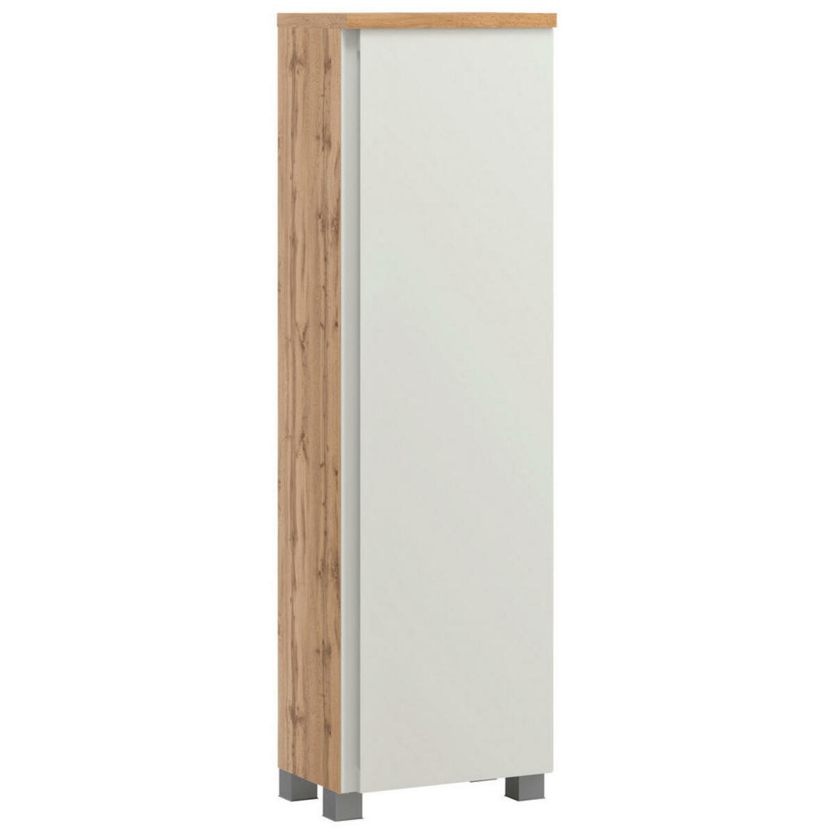 Bild 1 von Mid.you Midischrank, Weiß, Eiche Wotan, Holzwerkstoff, 4 Fächer, 40x130x35 cm, Made in Germany, Badezimmer, Badezimmerspiegel, Badspiegel