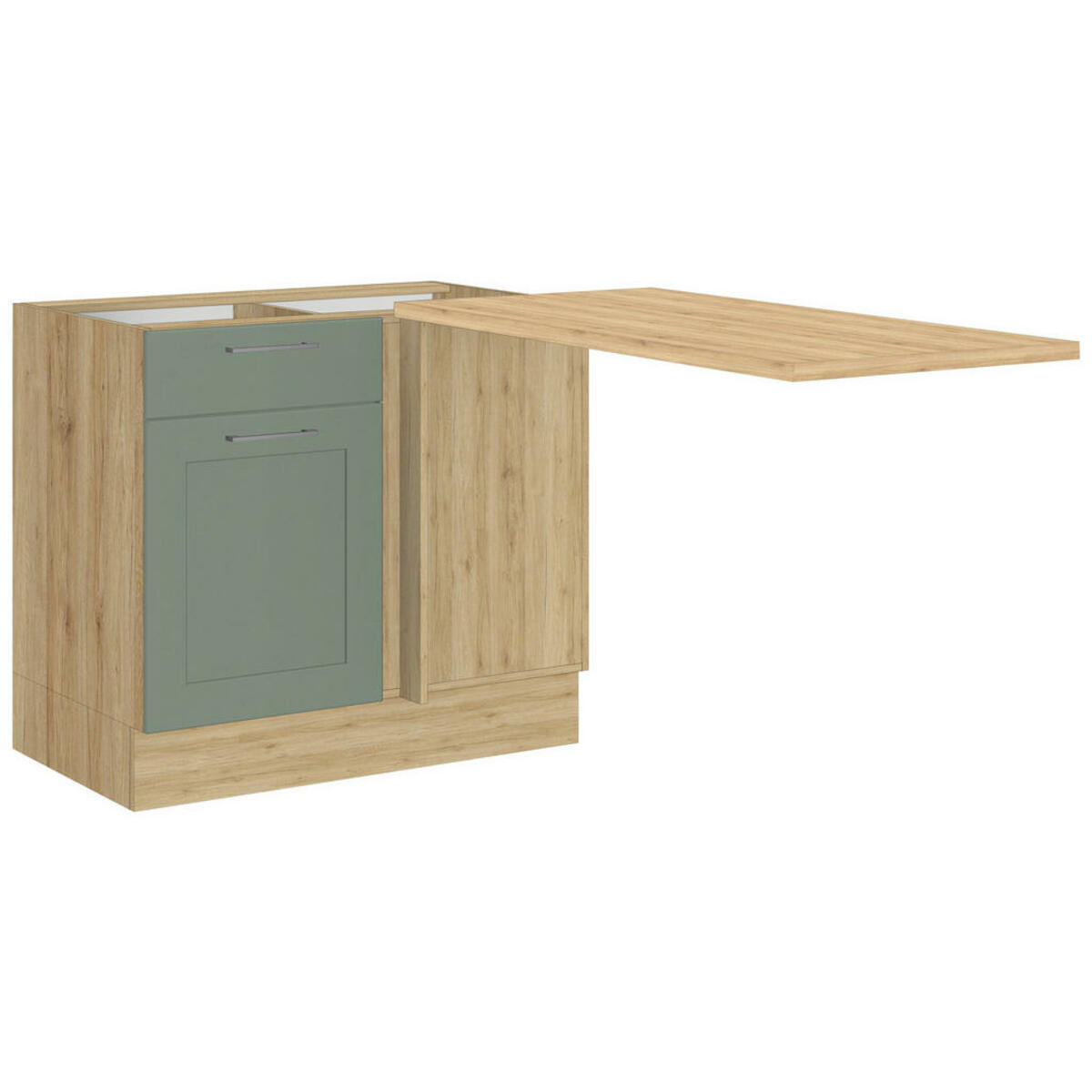 Bild 1 von Mid.you Eckunterschrank, Grün, Eiche San Remo, Holzwerkstoff, 1 Fächer, 1 Schubladen, Eckteil, 115x90x60 cm, Made in EU, Küchen, Küchenmöbel, Küchenschränke, Küchenunterschränke