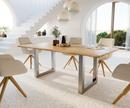 Bild 1 von Esstisch Edge 200x100x3 Eiche Natur Edelstahl breit Live-Edge