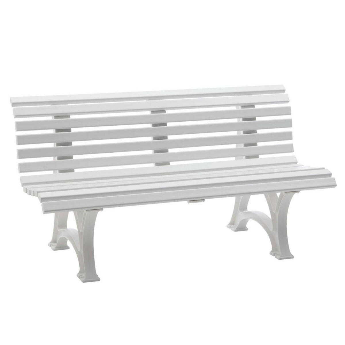 Bild 1 von Modante Gartenbank, Weiß, Kunststoff, 3-Sitzer, 150x80x64 cm, abwischbar, Gartenmöbel, Gartenbänke