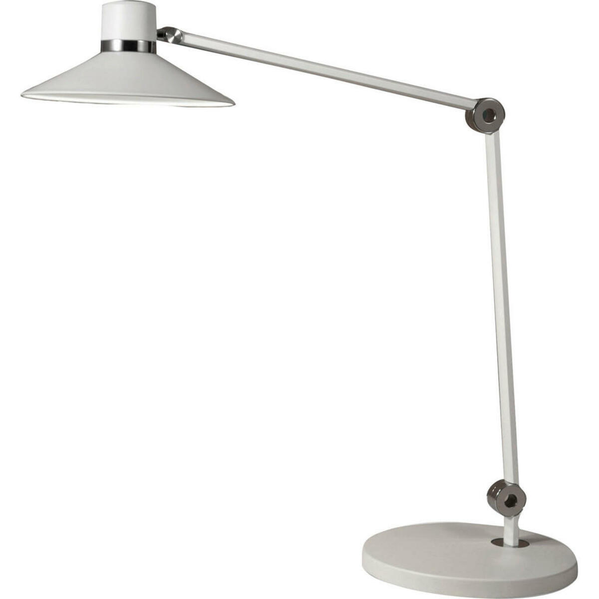 Bild 1 von Fabas Luce Led-Schreibtischleuchte Panarea, Weiß, Chrom, Metall, 78x85 cm, DIN EN ISO 9001, drehbar, Lesearm, 4-fach schaltbar, Touch-Schalter (on/off), schwenkbar, Farbtemperaturwechsler, Lampen &