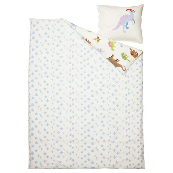 Bild 3 von JÄTTELIK  Bettwäsche-Set, 2-teilig, Dinosaurier/weiß 140x200/80x80 cm