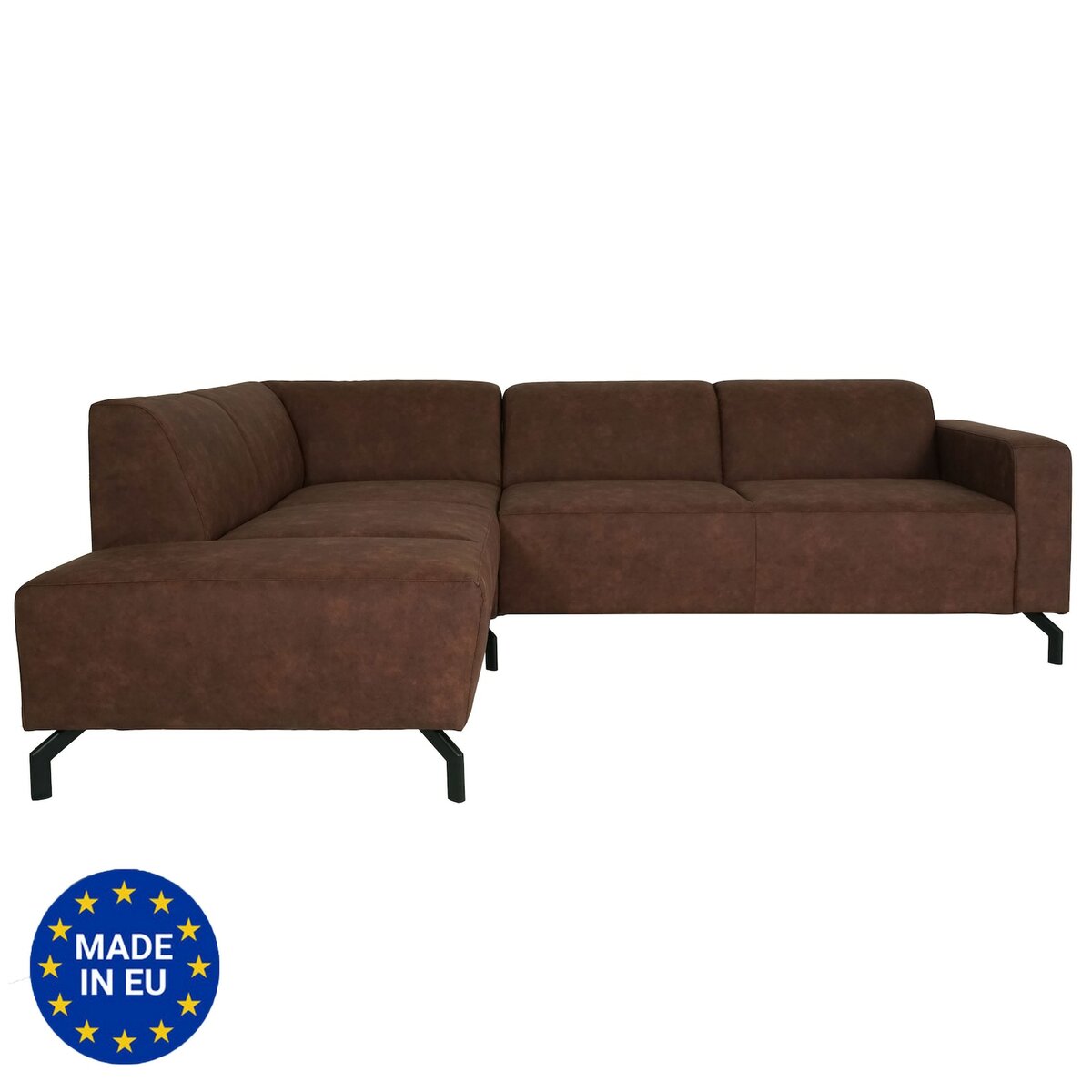 Bild 1 von Ecksofa MCW-J60, Couch Sofa mit Ottomane links, Made in EU, wasserabweisend 247cm ~ Kunstleder braun