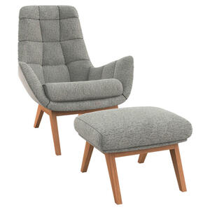Mid.you Sesselset, Hellgrau, Textil, Eiche, vollmassiv, 84x95x96 cm, Reach, Oeko-Tex® Standard 100, Made in Europe, FSC Mix, Stoffauswahl, Wohnzimmer, Sessel, Relaxsessel