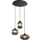 Bild 1 von Fabas Luce Pendelleuchte Nordal, Grau, Schwarz, Metall, Glas, 200 cm, ISO 9001, höhenverstellbar, Lampen & Leuchten, Leuchtenserien