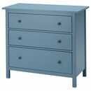 Bild 1 von HEMNES  Kommode mit 3 Schubladen, blau lasiert 108x96 cm