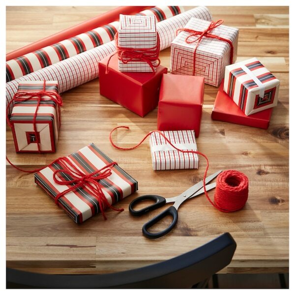 Bild 2 von VINTERFINT  Geschenkpapierrolle, verschiedene Muster rot/schwarz 3x0.7 m/2.10 m²x3 Stück