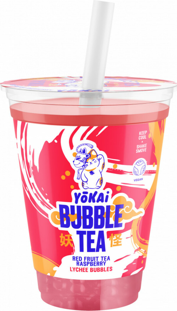 Bild 1 von Yokai Bubble Tea Red Fruit Tea Raspberry Lychee Bubbles 0,4L