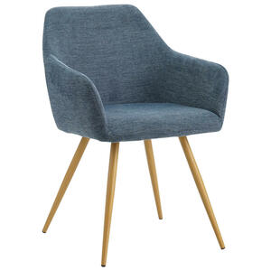 Mid.you Armlehnstuhl, Blau, Metall, Textil, konisch, 56x81.5x63 cm, Esszimmer, Stühle, Armlehnenstühle