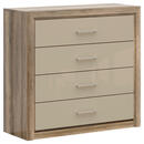 Bild 1 von Kommode, Eiche, Sand, Metall, 4 Schubladen, 103.5x96.5x40 cm, Wohnzimmer, Kommoden & Sideboards, Kommoden