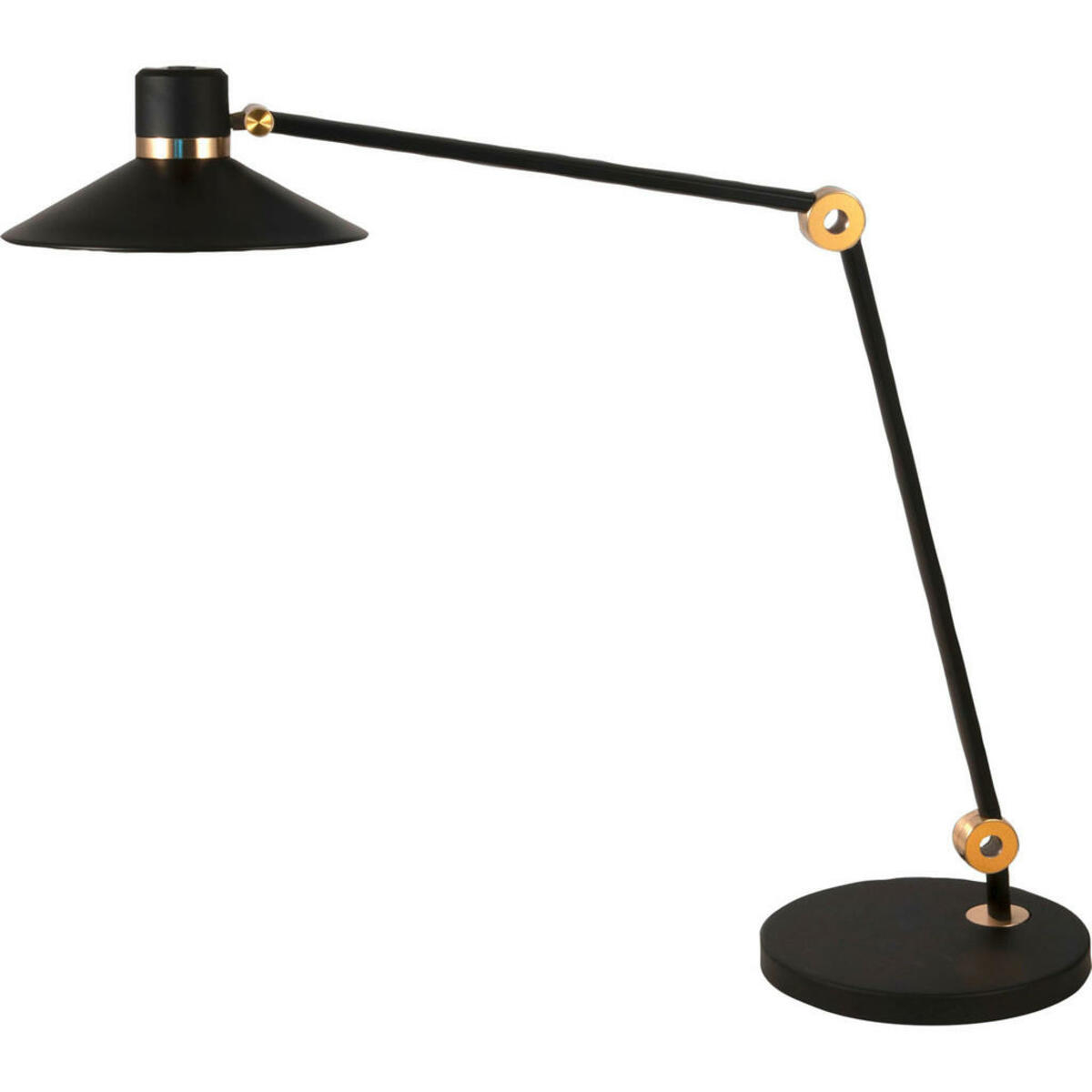 Bild 1 von Fabas Luce Led-Schreibtischleuchte Panarea, Schwarz, Gold, Metall, 85 cm, DIN EN ISO 9001, drehbar, Lesearm, 4-fach schaltbar, Touch-Schalter (on/off), schwenkbar, Farbtemperaturwechsler, Lampen & Le