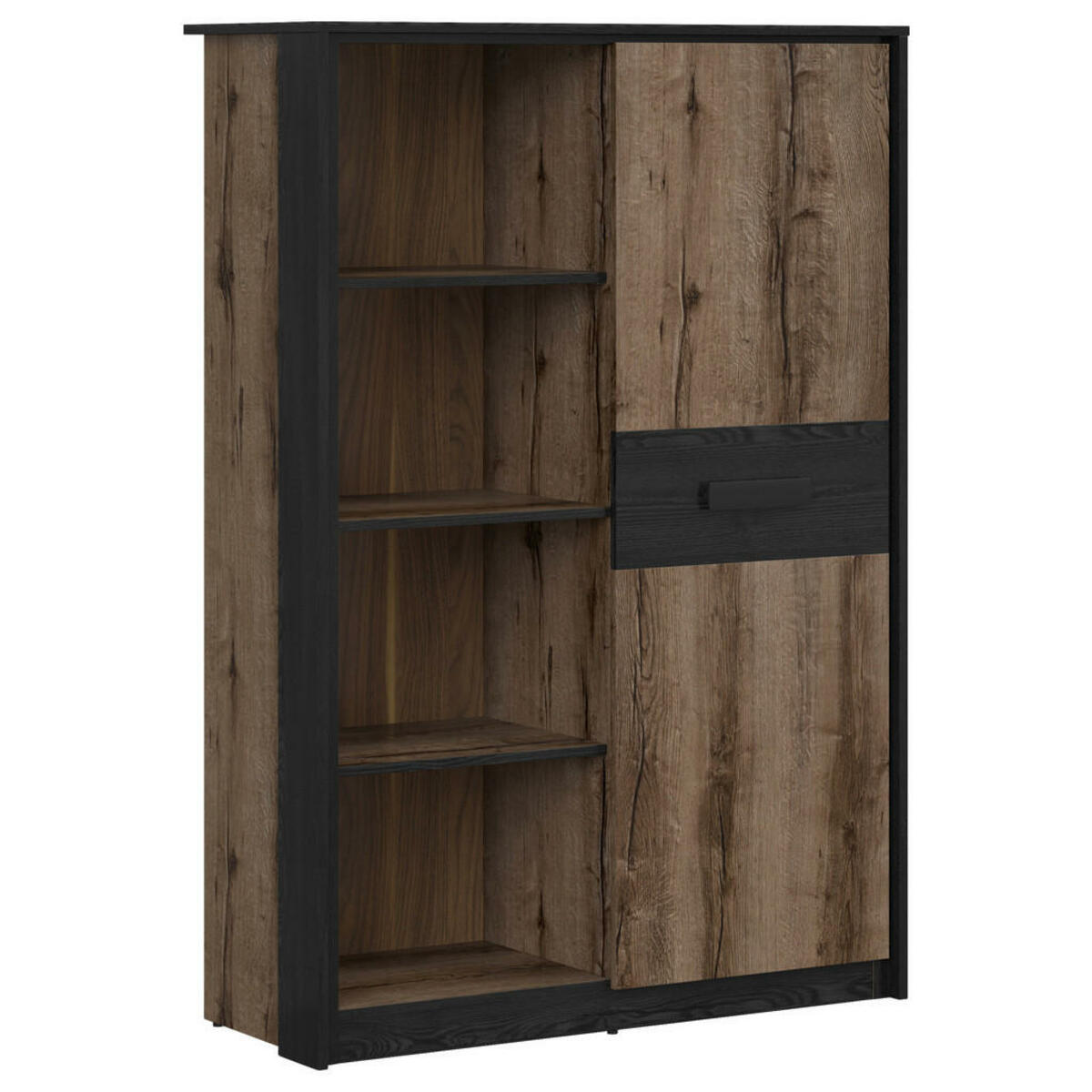 Bild 1 von Highboard, Schwarz, Eiche, 60x195x41 cm, Wohnzimmer, Kommoden & Sideboards, Highboards