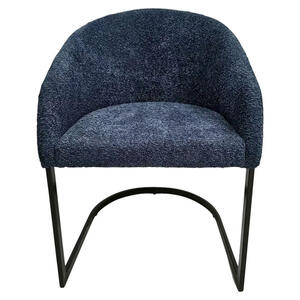 Mid.you Armlehnstuhl, Dunkelblau, Metall, Textil, C-Form, 57x77x58 cm, Esszimmer, Stühle, Armlehnenstühle