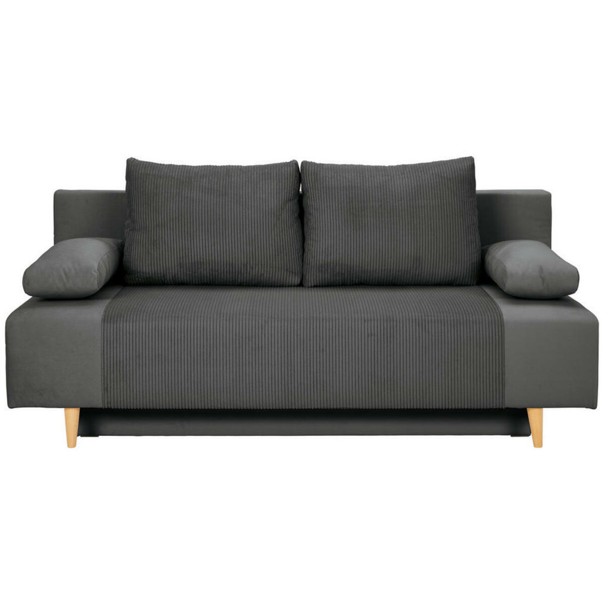 Bild 1 von Carryhome Schlafsofa, Dunkelgrau, Textil, Buche, massiv, 2-Sitzer, Füllung: Schaumstoff, Silikon,Schaumstoff, Silikon, 191x92x89 cm, Liegefunktion, Schlafen auf Sitzhöhe, Rücken echt, Kinder & Jug