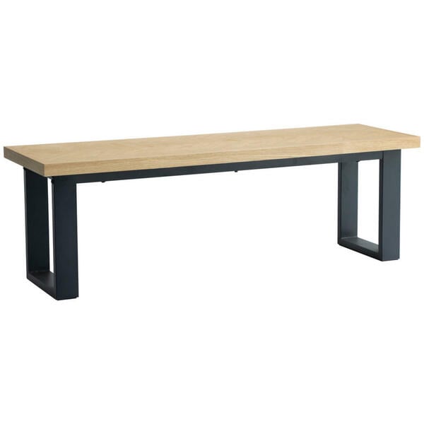 Bild 1 von Mid.you Sitzbank, Natur, Schwarz, Holz, Metall, Eiche, furniert, 2-Sitzer, 140x45x40 cm, Bsci, Esszimmer, Bänke, Sitzbänke