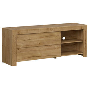 Lowboard, Eiche, Holzwerkstoff, 1 Fächer, 2 Schubladen, 156x60.5x42 cm, Wohnzimmer, Wohnwände, Lowboards