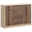 Bild 1 von Kommode, Eiche, Sonoma Eiche, Kunststoff, 2 Fächer, 4 Schubladen, 118.5x84x34 cm, Wohnzimmer, Kommoden & Sideboards, Kommoden