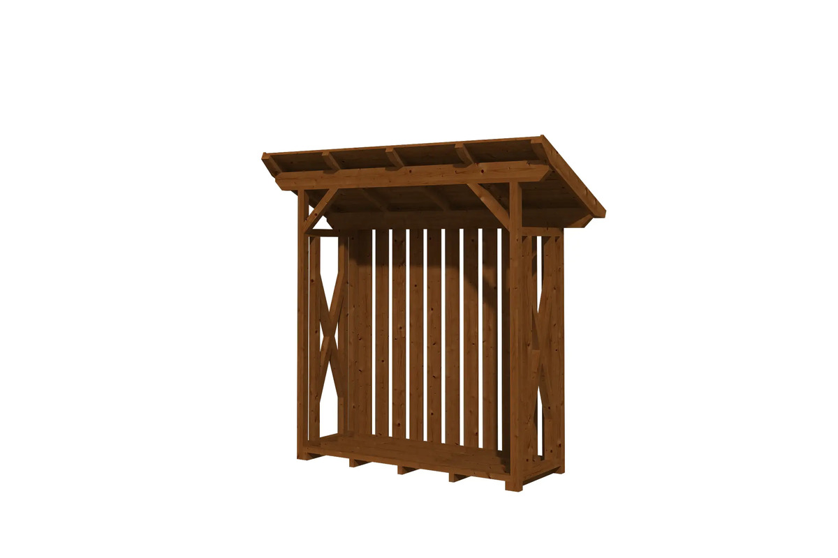 Bild 1 von SKAN HOLZ Holzunterstand Lars 1 240 x 102 cm , lasiert in Nussbaum