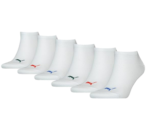 6er Pack PUMA Sneaker-Socken mit farbigen Details Baumwoll-Strümpfe 701219578 008 Weiß