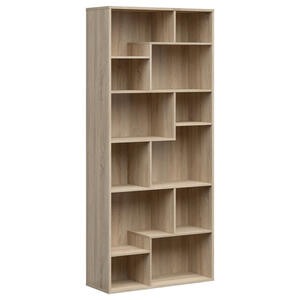 Regal, Sonoma Eiche, Holzwerkstoff, 8 Fächer, 87.5x197.5x33.5 cm, Arbeitszimmer, Büroregale, Bücherregale