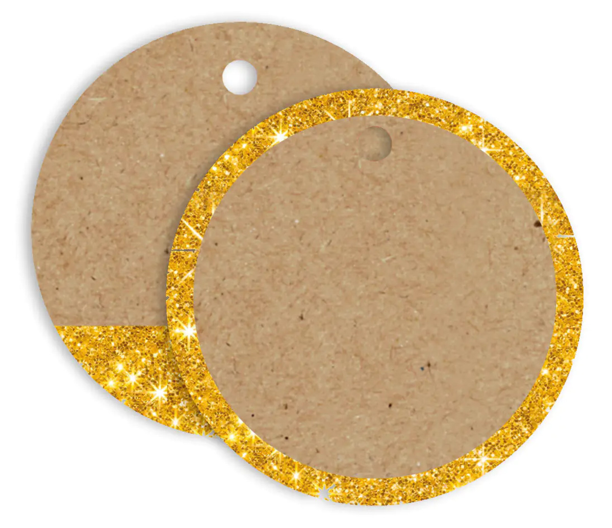 Bild 1 von Braun & Company Geschenkanhänger Natron braun Glimmer gold 4 Stück