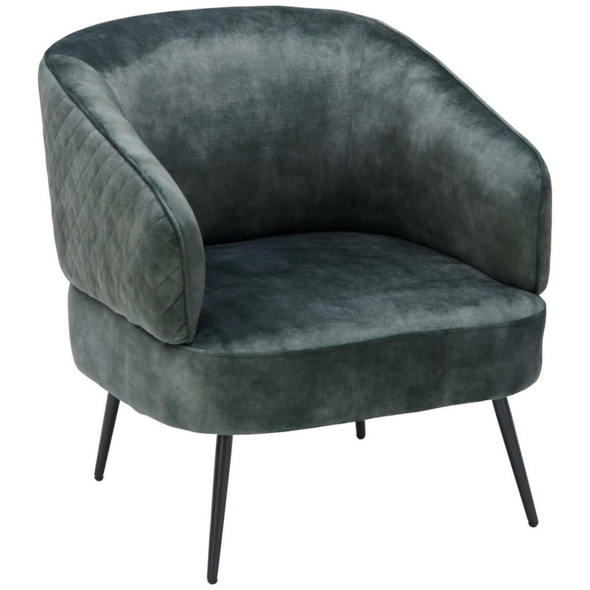 Bild 1 von Hom`in Sessel, Dunkelgrün, Metall, Textil, 66x76x74 cm, Wohnzimmer, Sessel, Polstersessel