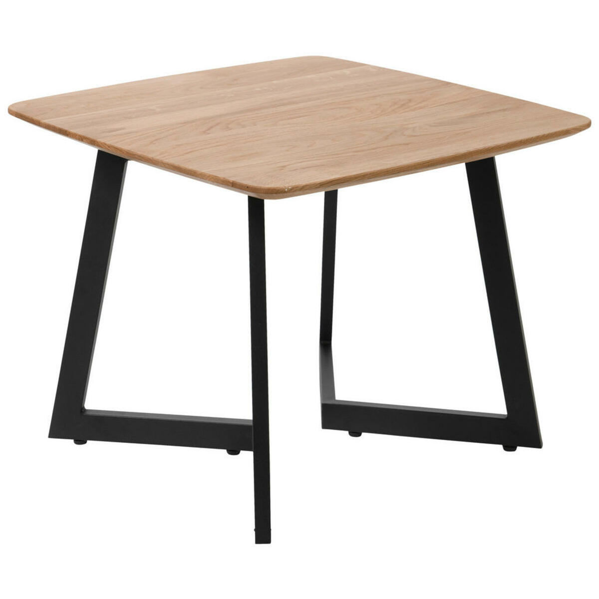 Bild 1 von Beistelltisch, Schwarz, Wildeiche, Holz, Metall, Wildeiche, massiv, quadratisch, eckig, 60x46 cm, einfacher Aufbau, Wohnzimmer, Wohnzimmertische, Beistelltische, Beistelltische Metall