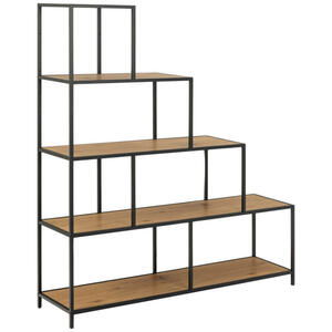 Regal, Schwarz, Eiche, Holzwerkstoff, 4 Fächer, 135x150x35 cm, Typenauswahl, Beimöbel erhältlich, stehend, Arbeitszimmer, Büroregale, Bücherregale