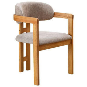 Mid.you Armlehnstuhl, Eiche, Hellbraun, Holz, Textil, Kautschukholz, massiv, eckig, 60x80x52 cm, Esszimmer, Stühle, Esszimmerstühle, Armlehnenstühle