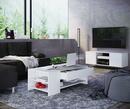 Bild 1 von Couchtisch mit 1 Lade Tindus, Weiß/Beton, Grau, Weiß
