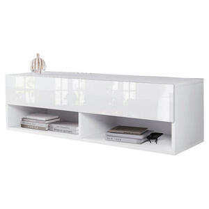 P & B Lowboard, Weiß, Weiß Hochglanz, Kunststoff, 100x30x31 cm, Fsc, stehend, hängend, Wohnzimmer, Wohnwände, Lowboards